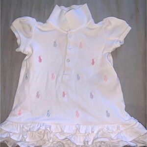 Polo by Ralph Lauren White Babydoll Dress with Ruffled Tiers